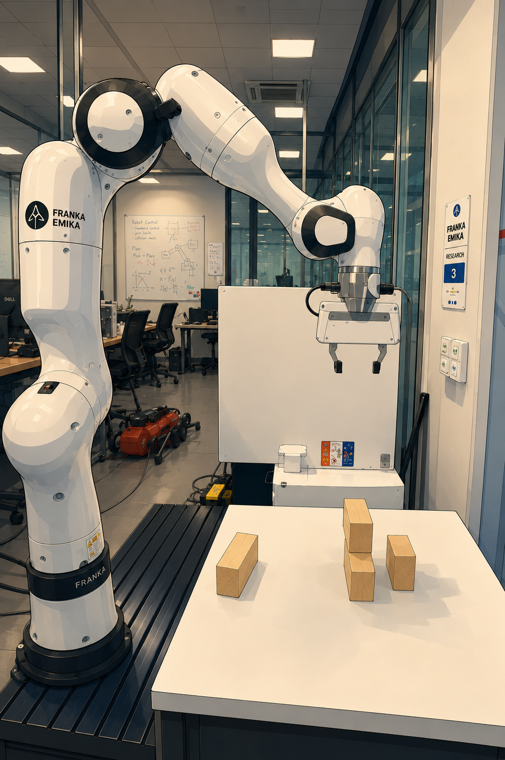 Multi-robot teleoperation console with Franka and HSR